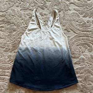 Lululemon cream fade to navy racer back athletic tank size 6